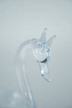 Load image into Gallery viewer, Hand-Blown Glass Swan Figurine with Crown – Clear Art Glass Miniature (Approx. 3")