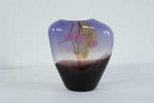 Load image into Gallery viewer, Art Glass Purple Black Freeform Vase Contemporary Studio Style