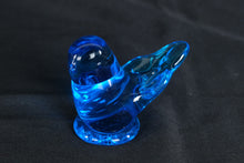 Load image into Gallery viewer, Blue Art Glass Bird Figurine Cobalt Transparent Decorative Paperweight 4 Inch