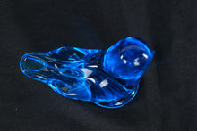 Load image into Gallery viewer, Blue Art Glass Bird Figurine Cobalt Transparent Decorative Paperweight 4 Inch
