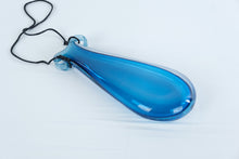 Load image into Gallery viewer, Blue Art Glass Teardrop Suncatcher Window Hanging 11 Inch