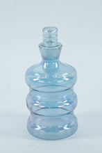 Load image into Gallery viewer, Mid-Century Modern Blue Glass Decanter & 8 Shot Glasses Set – Iridescent Barware