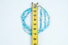 Load image into Gallery viewer, Turquoise Blue Three Strand Beaded Statement Necklace Boho Southwestern Style