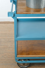 Load image into Gallery viewer, Industrial Rolling Bar Cart with Custom Tile Top and Metal Frame