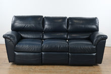 Load image into Gallery viewer, La-Z-Boy Navy Leather Power Reclining Sofa – Premium Comfort & Classic Style