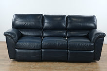 Load image into Gallery viewer, La-Z-Boy Navy Leather Power Reclining Sofa – Premium Comfort & Classic Style