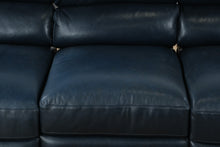 Load image into Gallery viewer, La-Z-Boy Navy Leather Power Reclining Sofa – Premium Comfort & Classic Style