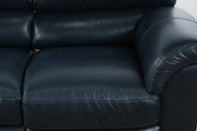 Load image into Gallery viewer, La-Z-Boy Navy Leather Power Reclining Sofa – Premium Comfort & Classic Style
