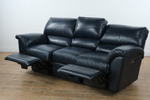 Load image into Gallery viewer, La-Z-Boy Navy Leather Power Reclining Sofa – Premium Comfort & Classic Style