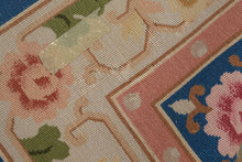 Load image into Gallery viewer, Chinese Wool Floral Area Rug - Blue and Blush - Blossom Motif