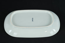 Load image into Gallery viewer, Japanese Arita-Style Blue & White Porcelain Serving Dish – Hand-Painted Floral Design – Signed Kiln Mark – 9" x 6"