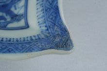 Load image into Gallery viewer, Antique Chinese Export Canton Blue White Porcelain Leaf Pickle Dish 19th Century
