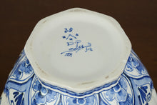 Load image into Gallery viewer, Hand Painted Delft Blue Style Lidded Ginger Jar with Lion Finial Floral Ceramic 16 Inch