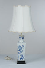 Load image into Gallery viewer, Vintage Blue White Porcelain Table Lamp Birds Flowers Chinoiserie 33 Inch