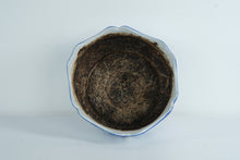 Load image into Gallery viewer, Blue & White Ceramic Planter – Scalloped Rim Jardinière with Bird & Vine Pattern