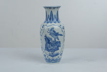 Load image into Gallery viewer, Chinese Blue and White Porcelain Vase Birds and Flowers Baluster 14 Inch