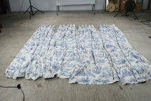 Load image into Gallery viewer, Blue White Country Life Toile Custom Lined Drapery Panels 4 Panel Set 92 Inch