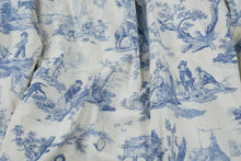 Load image into Gallery viewer, Blue White Country Life Toile Custom Lined Drapery Panels 4 Panel Set 92 Inch