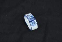 Load image into Gallery viewer, Blue White Porcelain Floral Napkin Ring Asian Style Tableware 3"