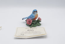 Load image into Gallery viewer, Lenox Eastern Bluebird Fine Porcelain Bird Figurine Roses Original Certificate