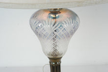 Load image into Gallery viewer, Pair Cut Crystal Table Lamps Marble Base Brass Finish 28 Inch