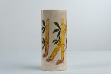 Load image into Gallery viewer, Hand Painted Bamboo Studio Pottery Cylinder Vase Signed H Bell 7 5 Inch