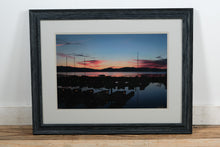 Load image into Gallery viewer, "Boatworks at Dawn" by Richard Francis Topper – Framed Signed Photo Print