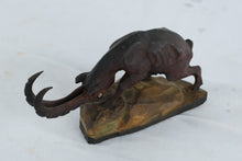 Load image into Gallery viewer, WWII-Era Hand-Carved Wooden Ibex Figurine – “Bolzano, Italy – May 1945” Souvenir Carving