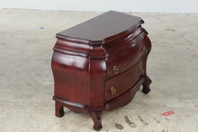 Load image into Gallery viewer, Traditional Bombe Chest Nightstand with Two Drawers and Brass Ring Pulls