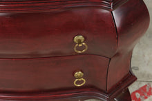 Load image into Gallery viewer, Traditional Bombe Chest Nightstand with Two Drawers and Brass Ring Pulls