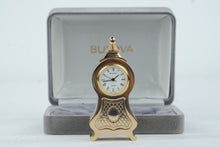 Load image into Gallery viewer, Bulova Quartz Mini Balloon Style Mantel Clock Gold Tone Japan With Box B1507