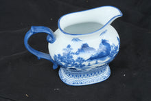 Load image into Gallery viewer, Bombay Blue & White Porcelain Creamer Pitcher Scenic Landscape Chinoiserie 5"
