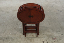 Load image into Gallery viewer, Bombay Company 2001 Folding TV Tray Tables Set of 4 Compass Rose Wood Stand
