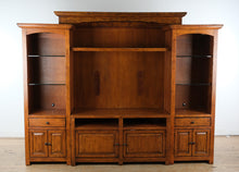 Load image into Gallery viewer, Large Amish Solid Wood Entertainment Center with Display Cabinets and Media Storage