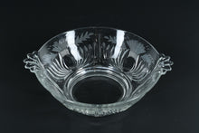 Load image into Gallery viewer, Vintage Cut & Etched Crystal Bowl with Handles – Laurel & Fan Pattern