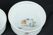 Load image into Gallery viewer, Le Faune Fireproof Porcelain Nesting Baking Bowl Set 4 Floral Butterfly France