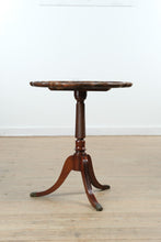 Load image into Gallery viewer, Brandt Mahogany Pie Crust Accent Table with Duncan Phyfe–Style Legs and Brass Claw Feet