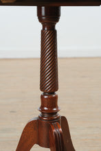 Load image into Gallery viewer, Brandt Mahogany Pie Crust Accent Table with Duncan Phyfe–Style Legs and Brass Claw Feet