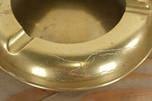 Load image into Gallery viewer, Brass Ashtray with Etched Mountain Scene – 6.5” Round