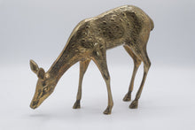 Load image into Gallery viewer, Vintage Korean Brass Grazing Deer Figurine 10 Inch Wildlife Sculpture
