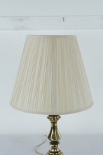 Load image into Gallery viewer, Polished Brass Table Lamp with Pleated Shade – 27.5" Tall