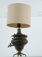 Load image into Gallery viewer, Unique Vintage Brass Samovar Repurposed Lamp – Working Condition