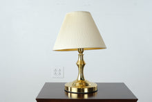 Load image into Gallery viewer, Brass Touch Table Lamp 18 Inch Pleated Shade 3 Way Bedside Accent Light