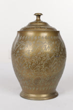 Load image into Gallery viewer, Lidded Jar with Etched Vine and Leaves
