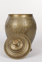 Load image into Gallery viewer, Lidded Jar with Etched Vine and Leaves