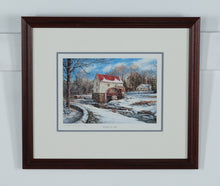 Load image into Gallery viewer, William Mangum Signed “Bread of Life” – Framed Winter Watermill Print (Limited Edition)
