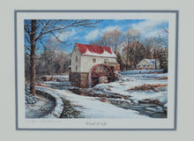Load image into Gallery viewer, William Mangum Signed “Bread of Life” – Framed Winter Watermill Print (Limited Edition)