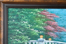 Load image into Gallery viewer, Original Oil Painting by W. Hodges – Stone Garden Bridge Scene – 28" x 24"