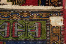 Load image into Gallery viewer, Antique Tribal Rug 20x36 Red Blue Geometric Caucasian Style Wool