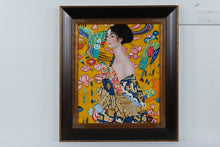 Load image into Gallery viewer, Gustav Klimt Signora con Ventaglio Interpretation Framed Canvas Print 28x32
